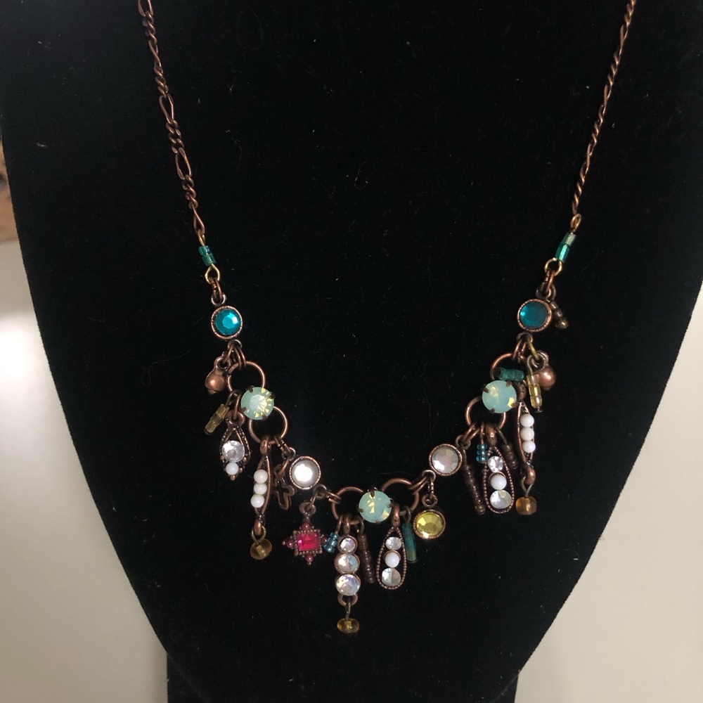 Boho Chic Antique Multicolor Bead & Jem Necklace - Picture 3 of 8